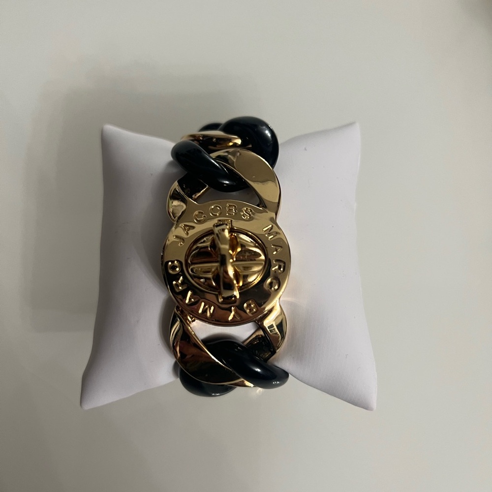 Marc Jacobs Black and Gold Chain Bracelet